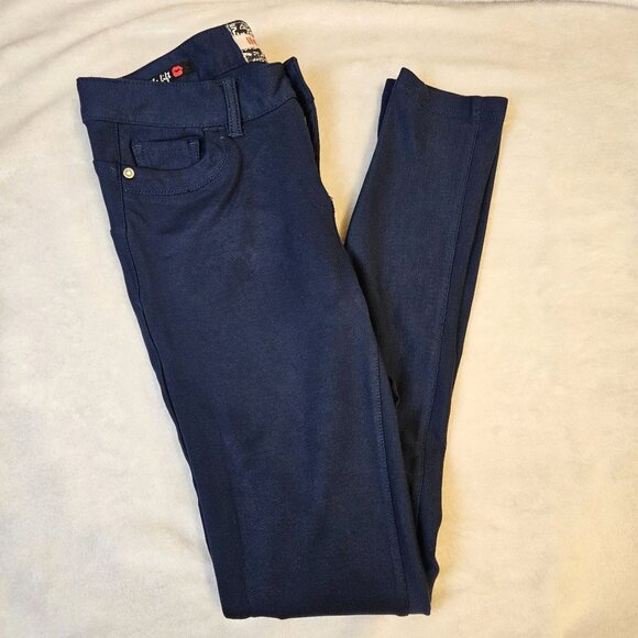 Juniors Slim Fit Navy Blue Pants By Hot Kiss Stretchy Denim Size 5 Casual - Picture 1 of 14